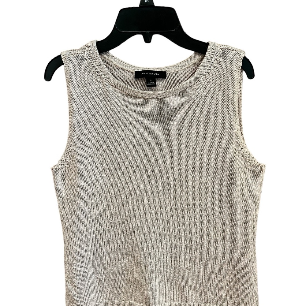 Ann Taylor Shimmer Sleeveless Sweater - S